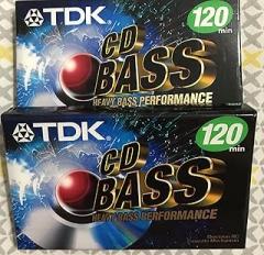 2 PK BLANK AUDIO CASSETTTES CD BASS 120 MIN TDK
