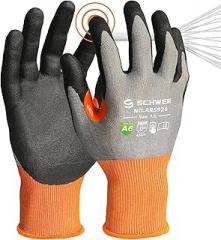Schwer A6 AIR-SKIN Cut Resistant Work Gloves, Comfortable & Breathable, 21-Gauge Seamless Knit Flexible Safety Working Gloves with Grip for Refined Tasks, Touch-screen, Non PFAS, 1 Pair, S, AR5926