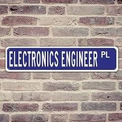 Electronics Engineer Navy Blue Retro Metal Home Decor for Outside Home Coffee Bar 4x18in Engineer Graduation Gift Fashion Chic Metal Signs for Garage Aluminum Metal Sign