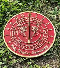 40 Ruby Wedding Anniversary Garden Sundial 1984-2024 Celebrate Unique Gift Idea Sundial Home Decor & Garden Decor