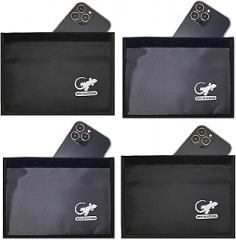 4 Faraday Bag Anti-Tracking GPS RFID Car Key Signal Blocker Wallet Shielding Pouch Protective Case for Cell Phone Car Key FOB, Data Privacy, Electronic Device Security (4 PACK - BLACK AND GRAY)
