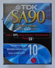 TDK SA90 High Bias CD Super Avilyn Type II Audio Cassette Tapes - Pack of 10