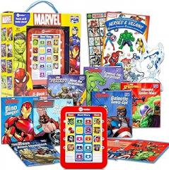 Marvel Superheroes Me Reader Electronic Reader 8 Book Bundle Avengers Books for Toddlers, Kids Featuring Iron Man, Hulk, Spiderman, and More with Stickers Learning Toys