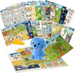 QuTZ Talking Pen Poster Set, Learn to Read Sound Posters, 10 Tap to Read Audio Posters, 500+ Words & Fun Facts, 700+ Interactive Games, Electronic Educational Toy for Kids 3+