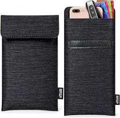 Faraday Bags for Phones Cell Phone Anti-Tracking Anti-Spying Car Key/WiFi/RFID/GPS Signal Blocking Bag for Back,Shielding Pouch Wallet Case for Cell Phone Privacy Protection Black