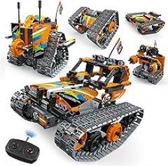 5 in 1 STEM Remote Control Building Kit, 392Pcs Blocks Erector Projects Set Toys for Kids Age 8-12, Build a Tank/Robot/AVT DIY Science Educate 6 7 9 10 11 Years Old for Boys & Girls Gift Ideas
