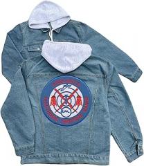 247EMBROIDERY pinecastle electronic warfare range embroidered patch hood jean jacket pewr Blue