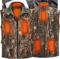 NEW VIEW Heated Hunting Vest for Men with 10000mAh Battery Pack, Camo Heated Vest for Hunting, Fishing, Winter, Outdoor