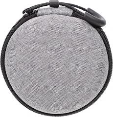Waterproof Earphone Bag and Data Cable Organizer Case, Rounded Gray Storage Pouch with Large Capacity for Wired Headphones and Earbuds Carrying, Portable Travel Electronics