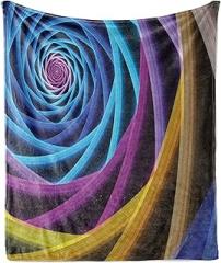 Ambesonne Fractal Throw Blanket, Modern Unusual Electronic Technology Forms Science Fiction Illustration, Flannel Fleece Accent Piece Soft Couch Cover for Adults, 50